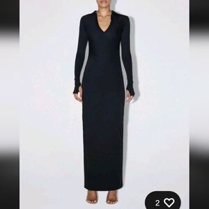 KHY Elegant Black Long Sleeve Dress